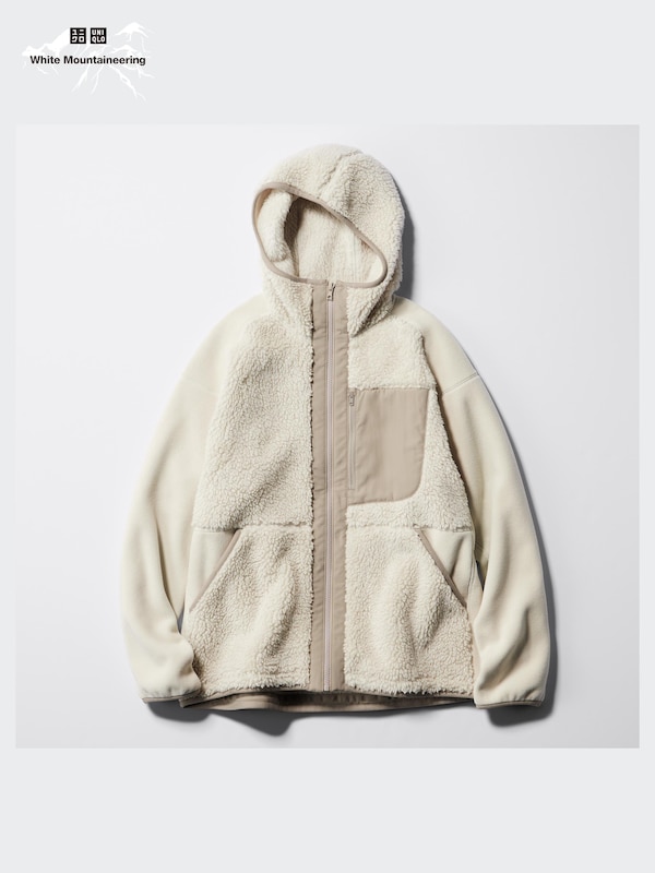 WHITE MOUNTAINEERING FLEECE FULL-ZIP LONG SLEEVE HOODIE