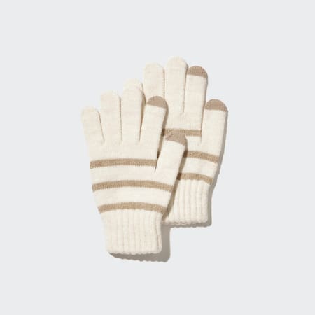 Kids HEATTECH Knitted Striped Gloves