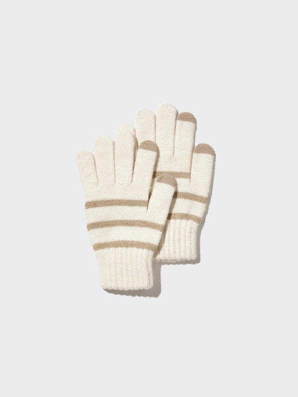 Kids HEATTECH Knitted Striped Gloves
