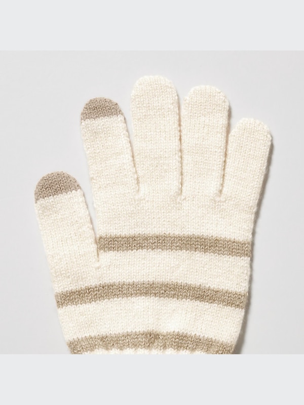 Kids HEATTECH Knitted Striped Gloves