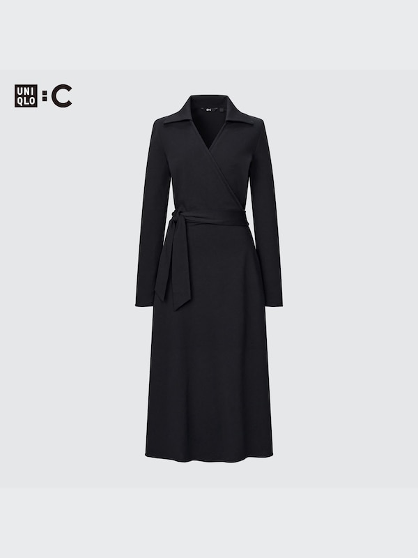 Wrap Long-Sleeve Dress