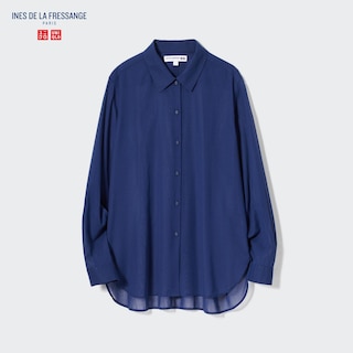 Cotton Sheer Long-Sleeve Shirt (Ines de la Fressange)
