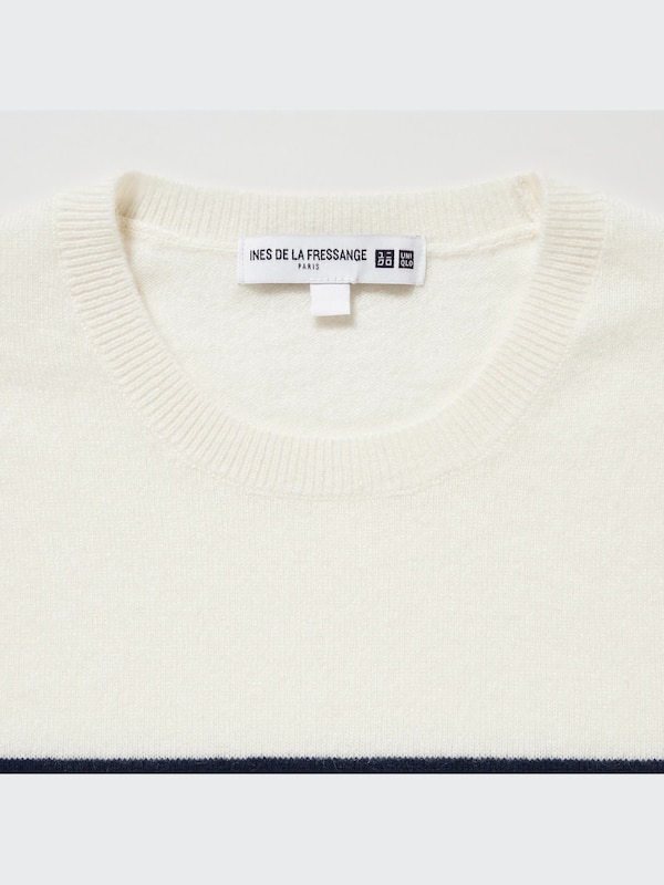 Cashmere Striped Crew Neck Long-Sleeve Sweater
