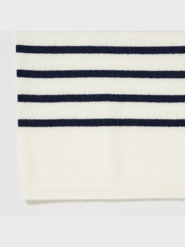Cashmere Striped Crew Neck Long-Sleeve Sweater