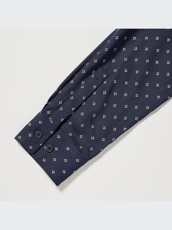 Rayon Printed Long-Sleeve Blouse