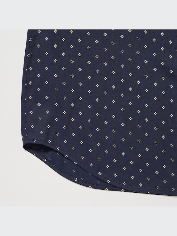 Rayon Printed Long-Sleeve Blouse