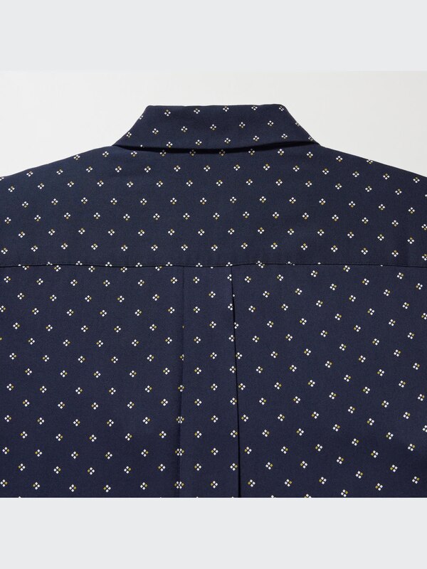 Rayon Printed Long-Sleeve Blouse