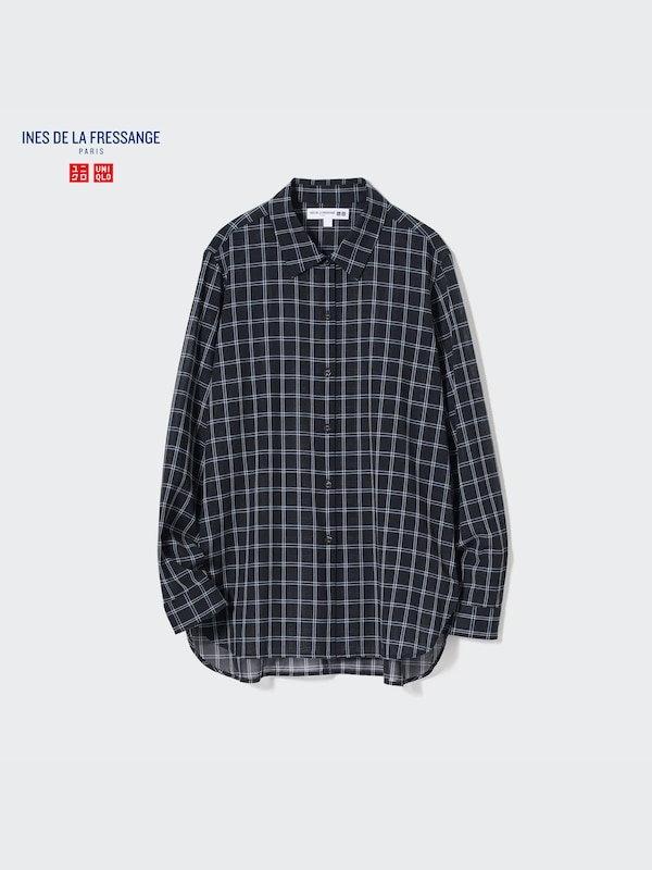 Cotton Sheer Checked Long-Sleeve Shirt