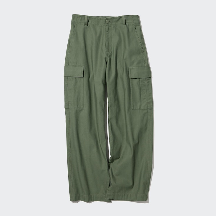 Wide Straight Leg Cargo Trousers (Long)