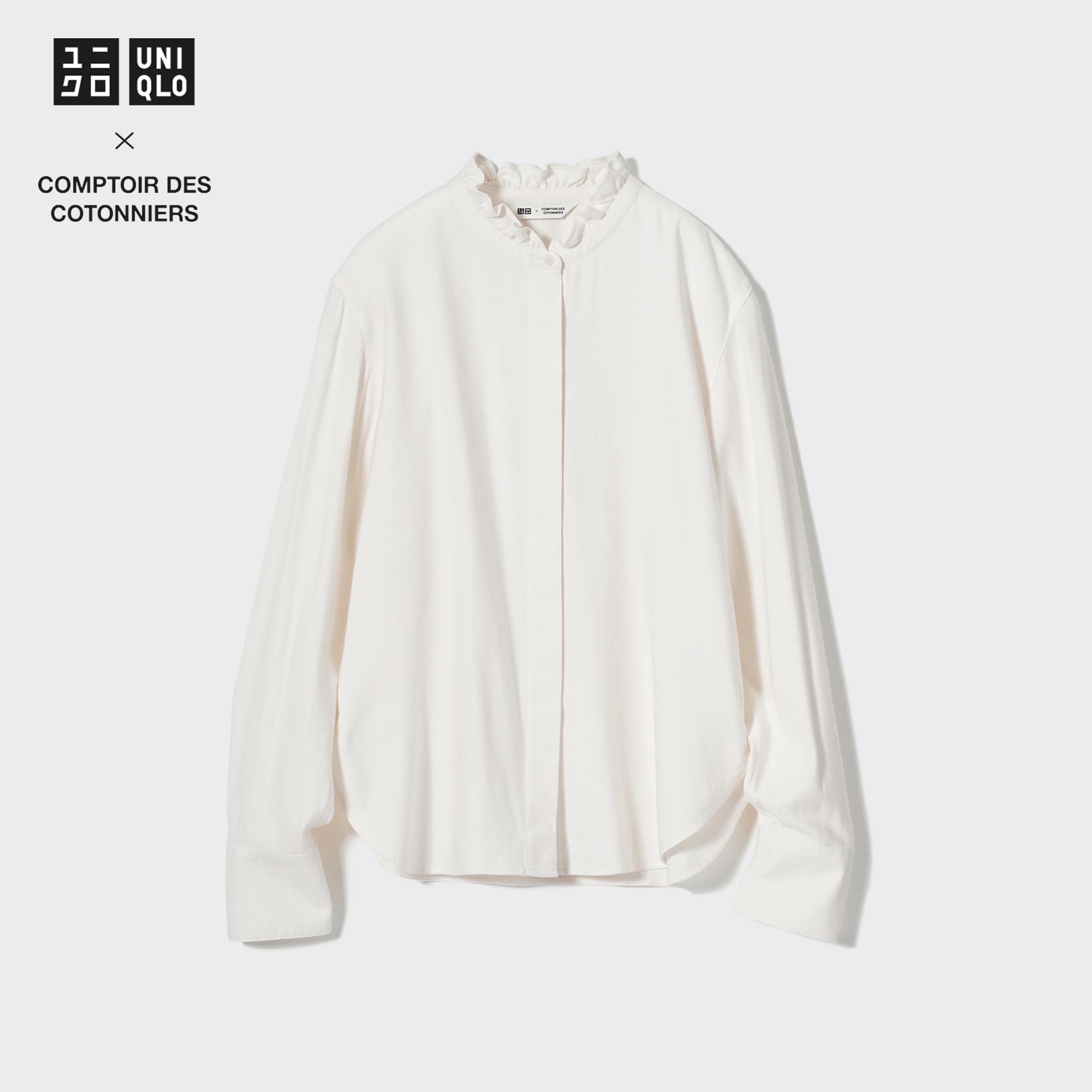 SOFT BRUSHED STAND COLLAR LONG SLEEVE SHIRT