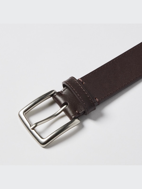 Italian Leather Smooth Stitched Belt