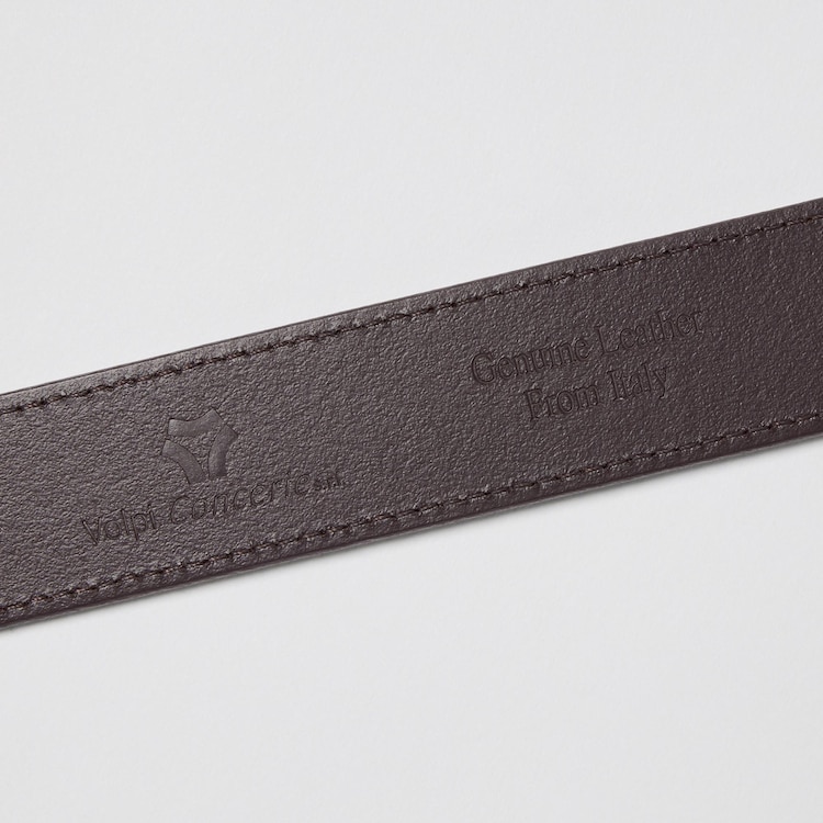 Men's Italian Leather Stitched Belt | Black | Large | Uniqlo US