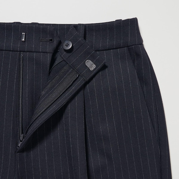 HEATTECH Pleated Tapered Pants (Stripe) | UNIQLO US