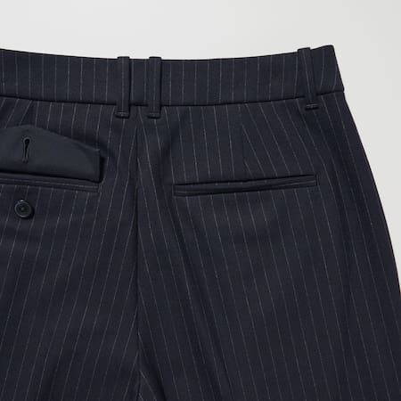HEATTECH Striped Pleated Trousers | UNIQLO GB