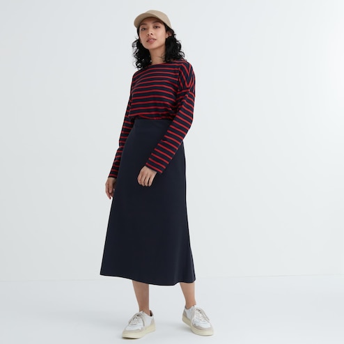 WOMEN'S BRUSHED JERSEY FLARED SKIRT
