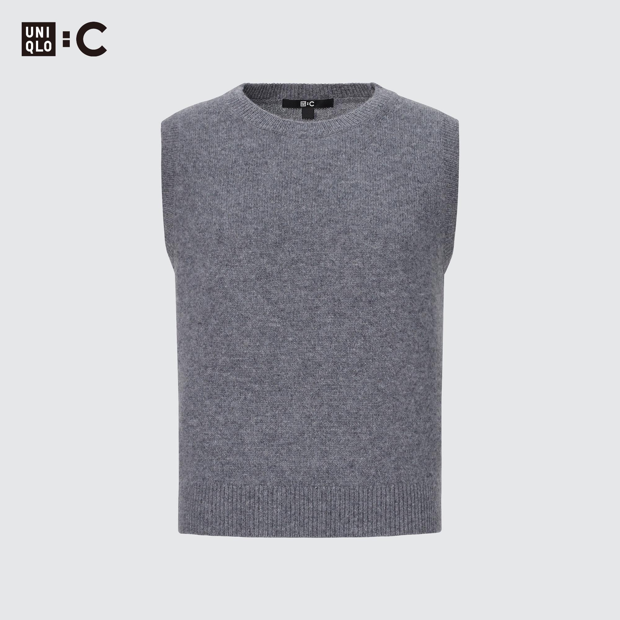Cashmere Crew Neck Sleeveless Short Sweater | UNIQLO US