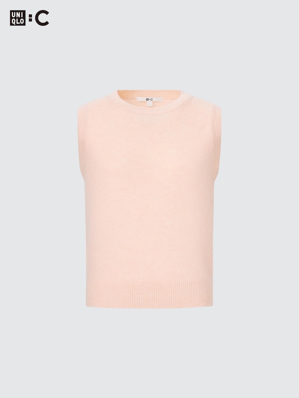 CASHMERE SLEEVELESS SHORT SWEATER