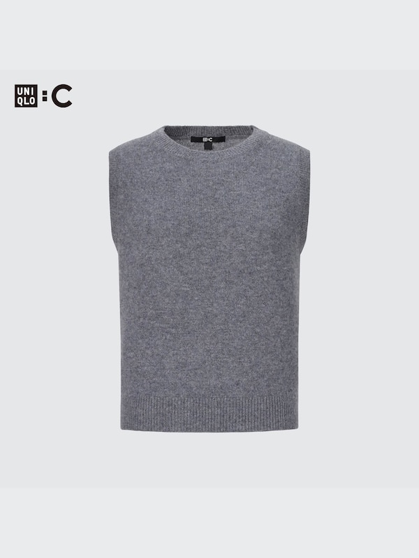 CASHMERE SLEEVELESS SHORT SWEATER