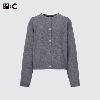 Cashmere Crew Neck Long-Sleeve Short Cardigan