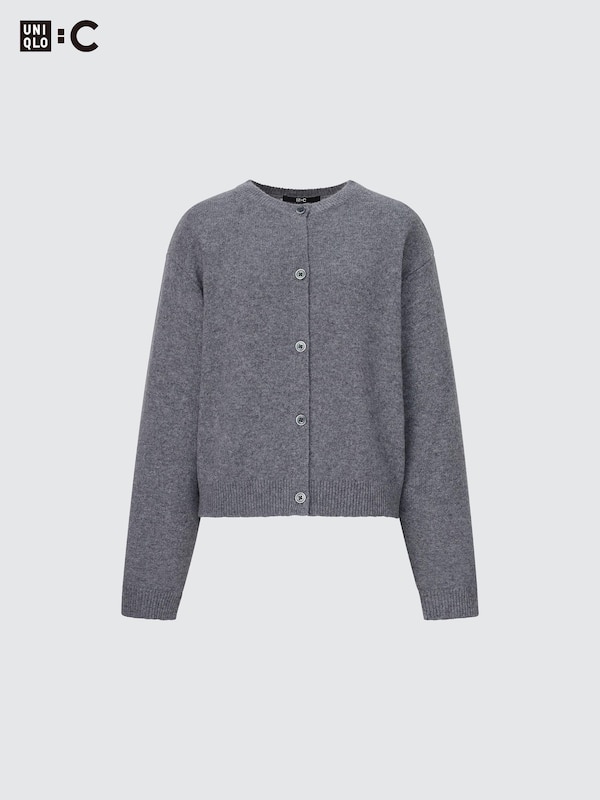 CASHMERE LONG SLEEVE SHORT CARDIGAN