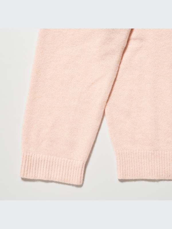 Cashmere Crew Neck Long-Sleeve Short Cardigan