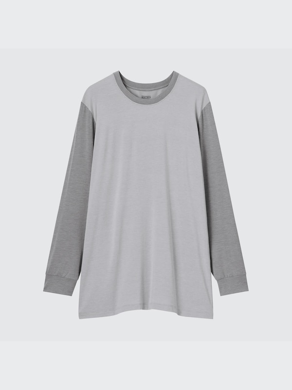 HEATTECH Crew Neck Long-Sleeve T-Shirt (Color Block)