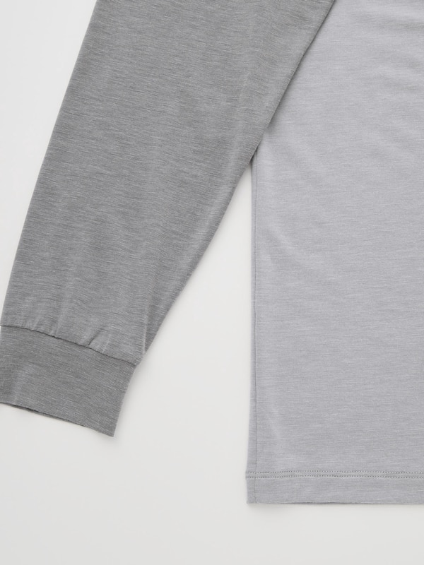 HEATTECH Crew Neck Long-Sleeve T-Shirt (Color Block)