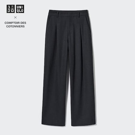 Comptoir des Cotonniers Brushed Jersey Pleated Wide Leg Trousers (Regular)