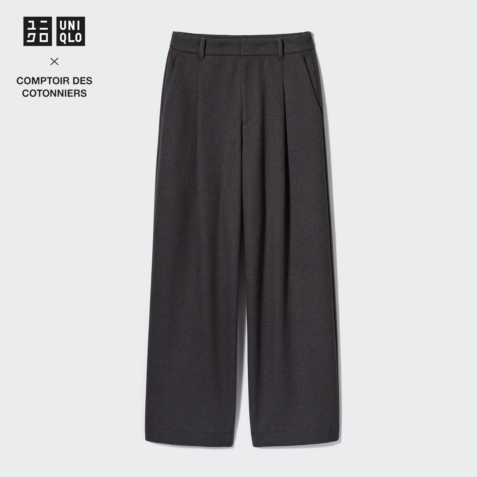 UNIQLO Brushed Jersey Pleated Wide Pants StyleHint