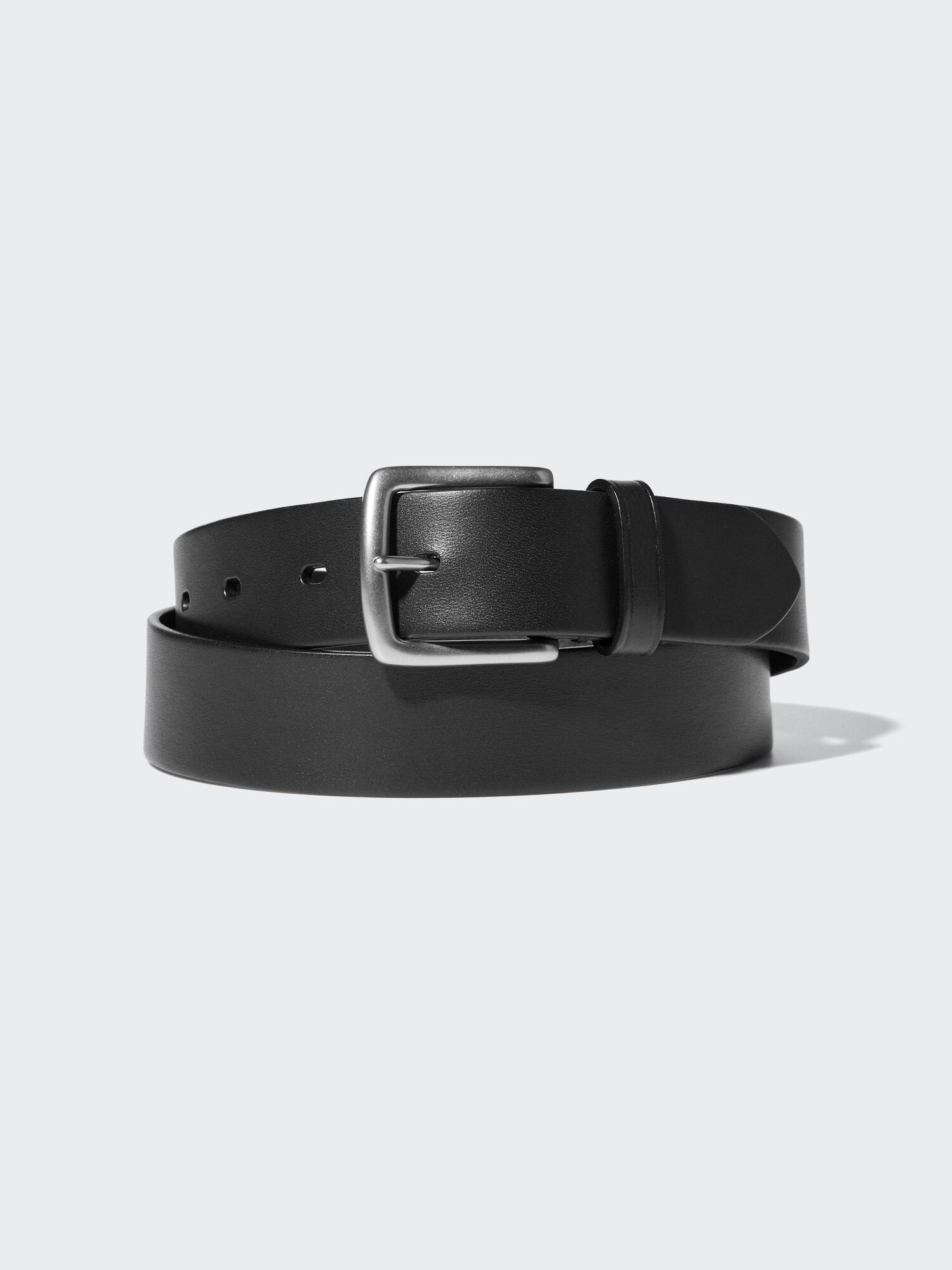 UNIQLO Men's Italian Oiled Leather Belt, Black, XL