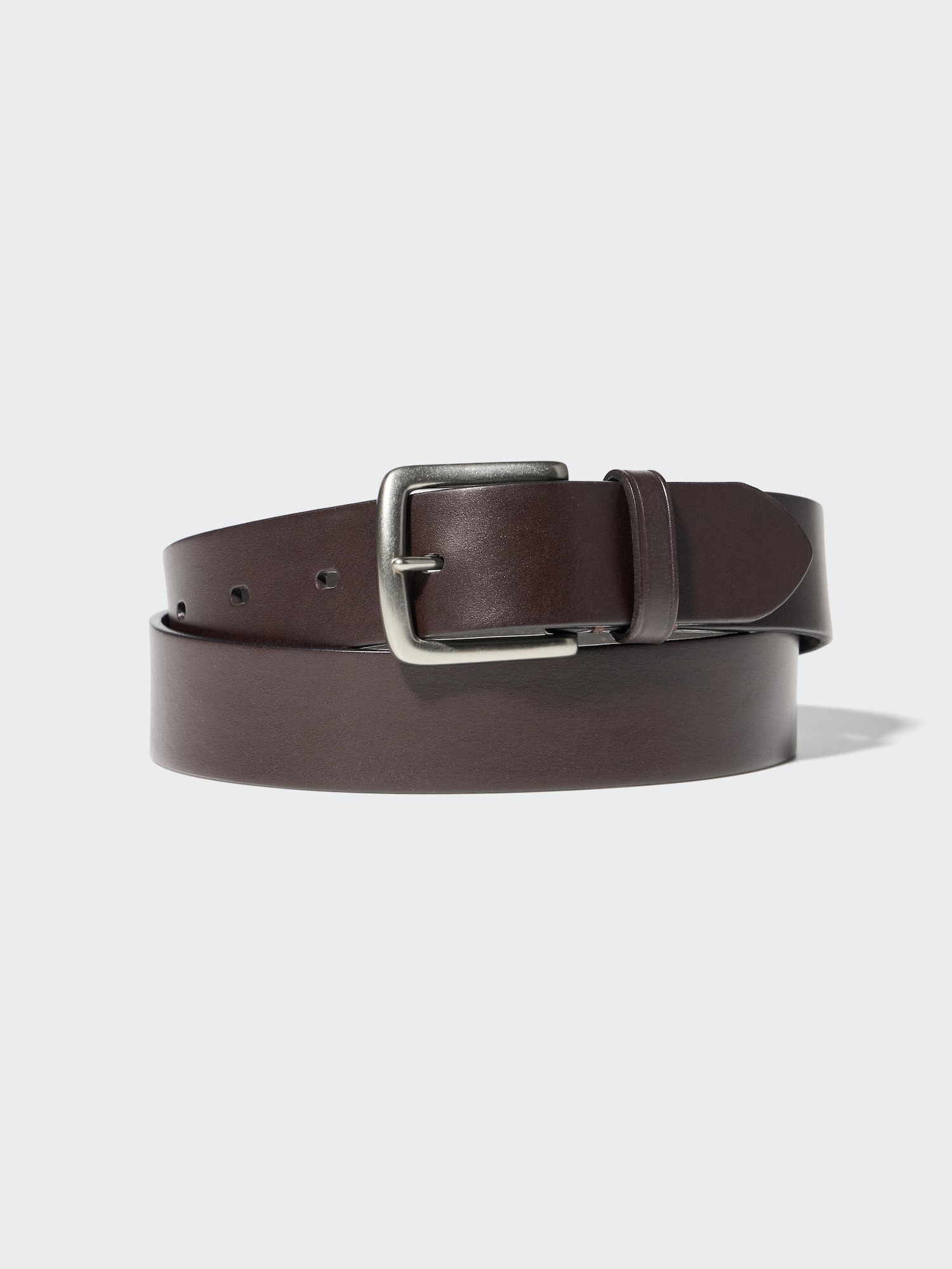 UNIQLO Men's Italian Oiled Leather Belt, Brown, Medium