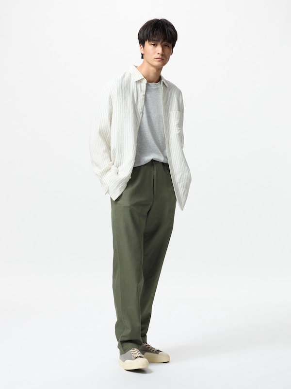 Linen Blend Relaxed Trousers