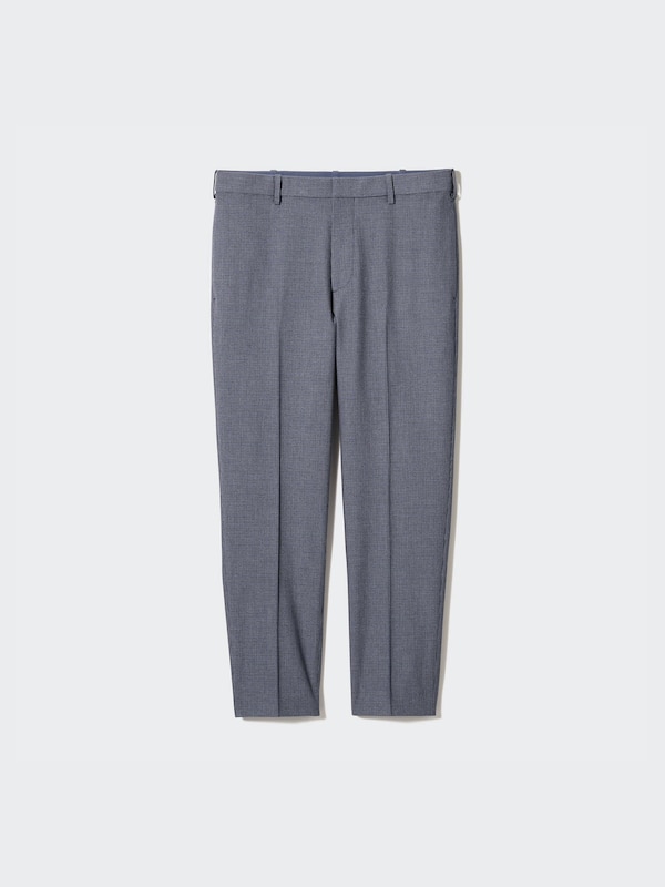 Smart Ankle Pants | 2-Way Stretch | Faux Wool | Checked