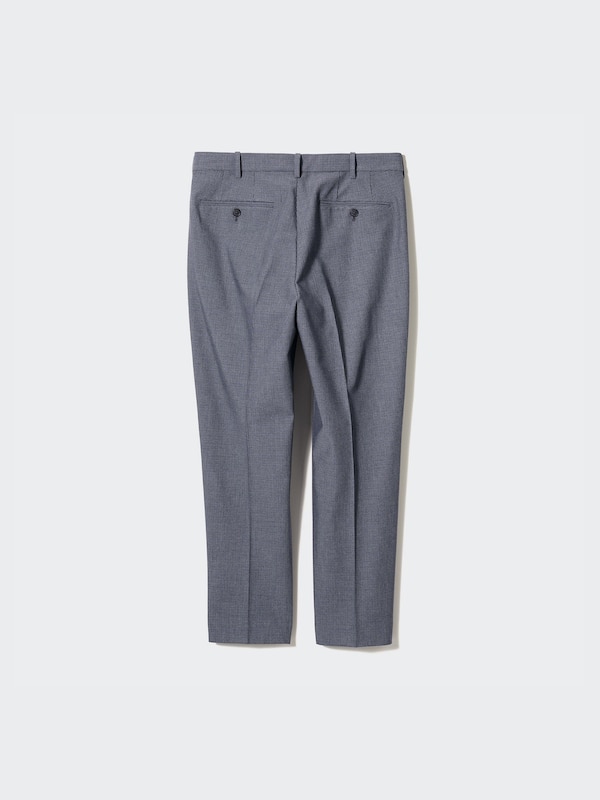 Smart Ankle Pants | 2-Way Stretch | Faux Wool | Checked