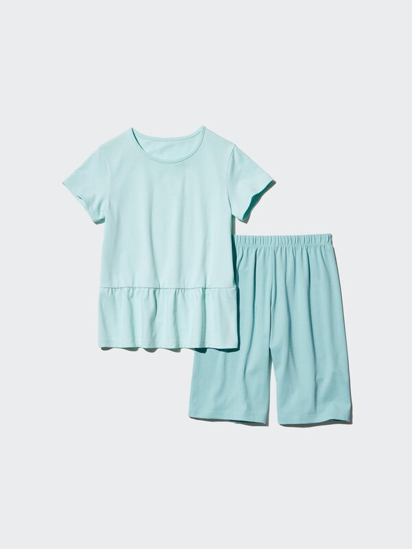Girls AIRism Cotton Blend Set (Short Sleeve)