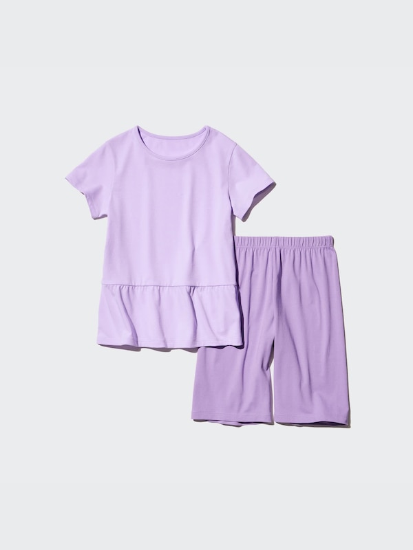 Girls AIRism Cotton Blend Set (Short Sleeve)