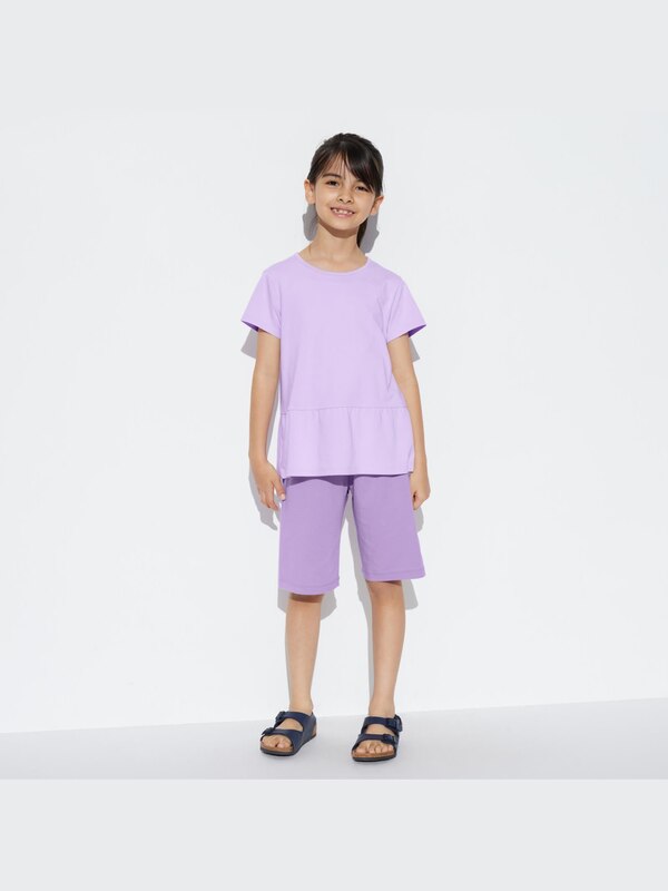 Girls AIRism Cotton Blend Set (Short Sleeve)