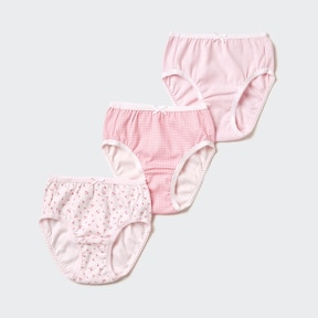 NWT Uniqlo Kids Girls Shorts Underwear Panties Set of 3 Size 3-4