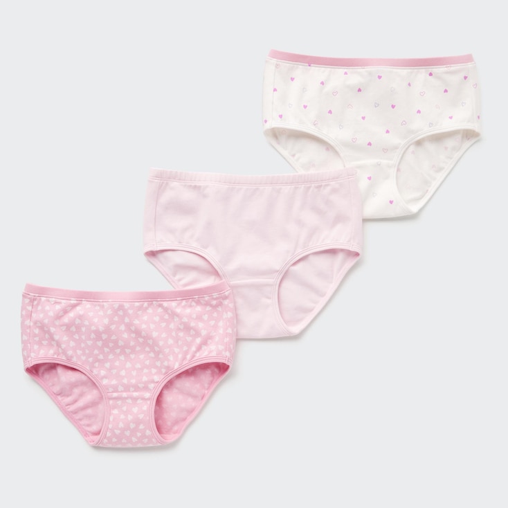 Uniqlo Bragas Culottes Estampado Corazones (3 Pack) Niña Algodón - Rosa - 13Y