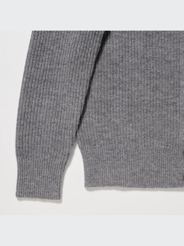 Premium Lambswool Long-Sleeve Cardigan