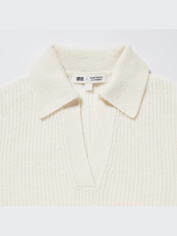 Premium Lammwolle Pullover mit Polokragen
