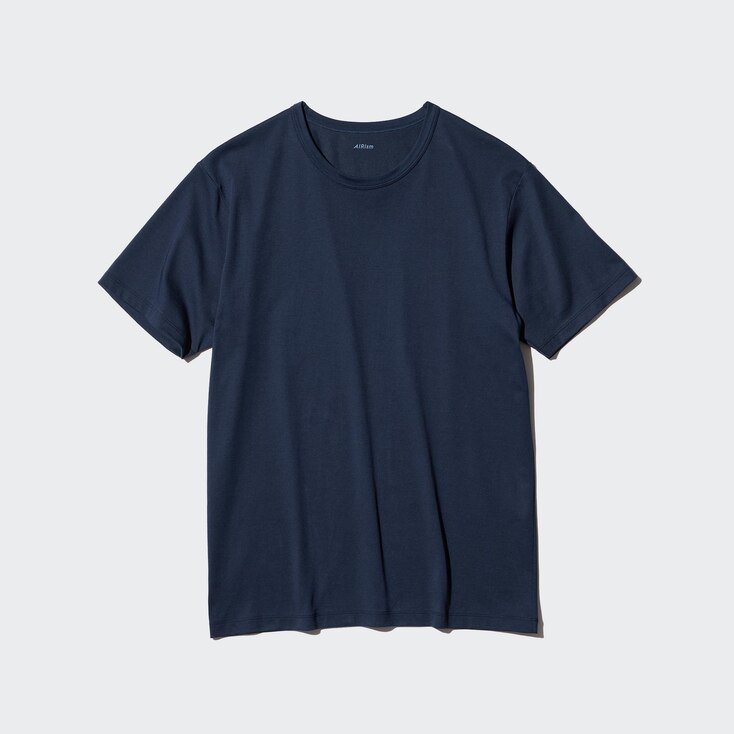 Uniqlo AIRism Camiseta algodón - Azul Marino - S