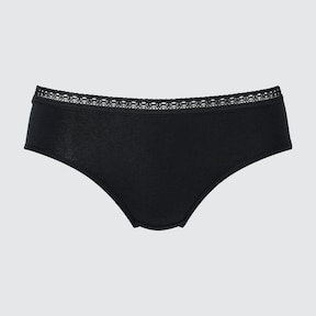 YWDJ Long Underwear Women Women Soild Lace Low Waisted Panties Briefs  Underwear Bikini Black XL 