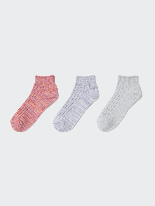Mixed Yarn Ribbed Short Socks (3 Pairs) UNIQLO US