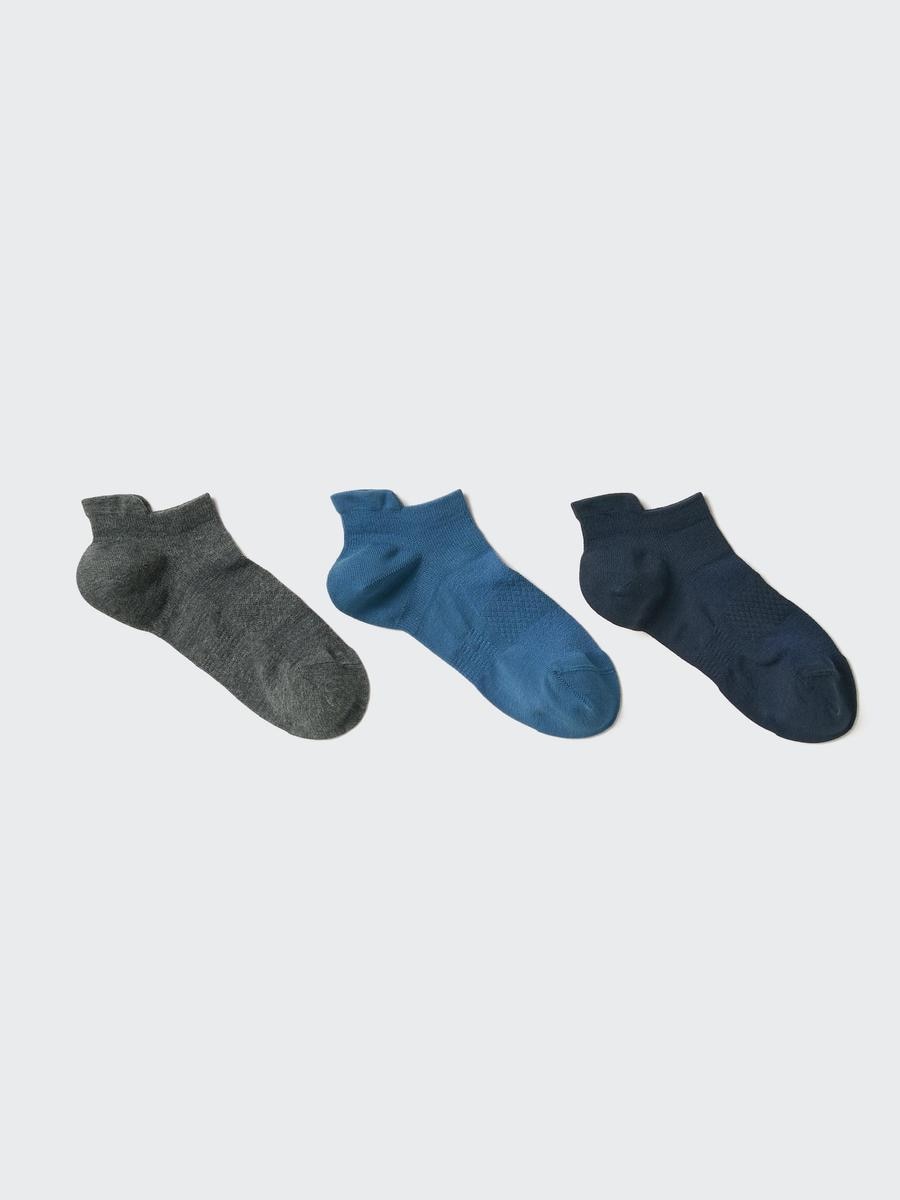 UNIQLO Women's Sport Short Socks 3 Pairs, Dark Gray, US W 7.5-10