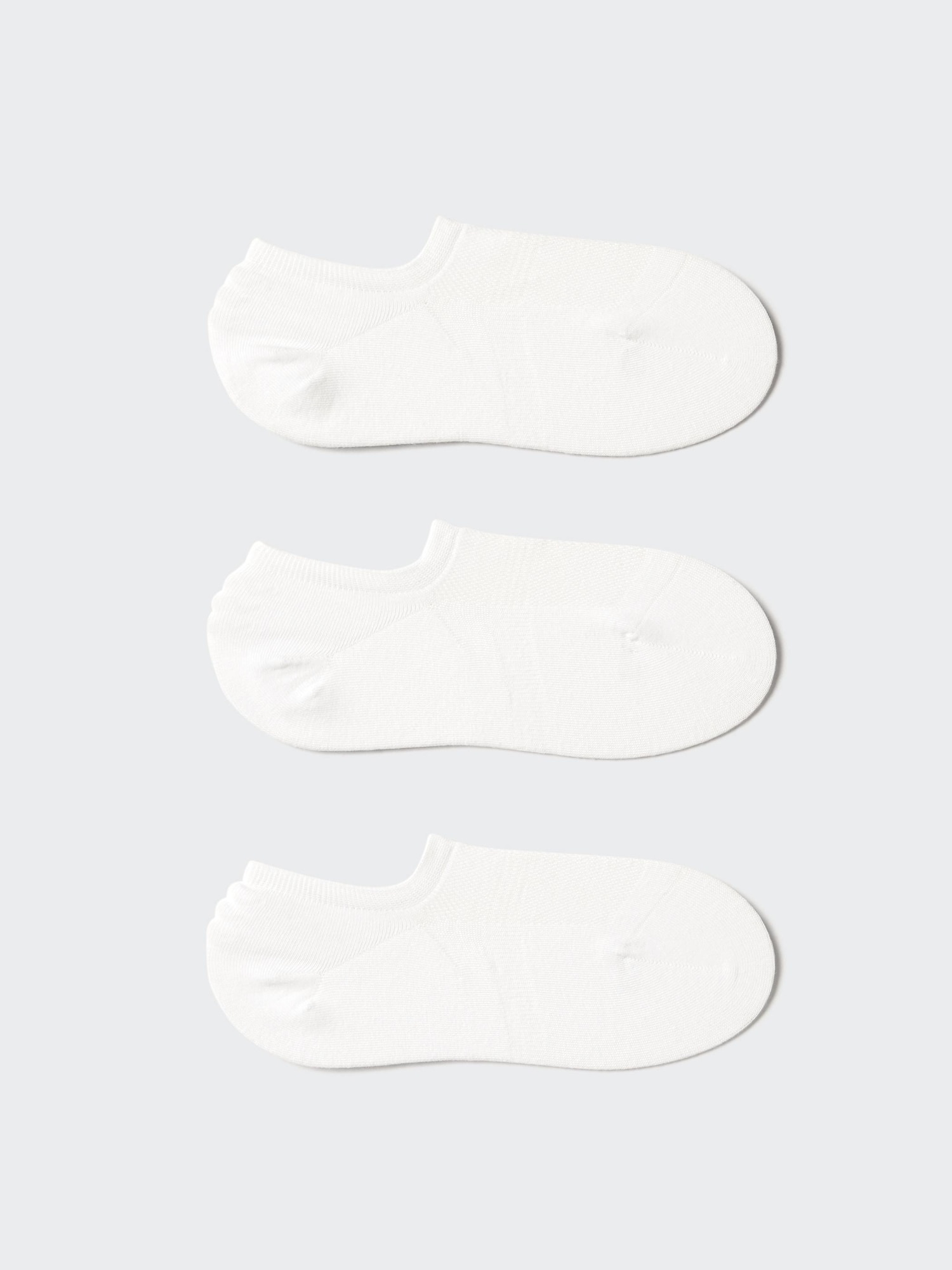 UNIQLO Women's Mesh Footsies 3 Pairs with Deodorizing, White, US W 7.5-10