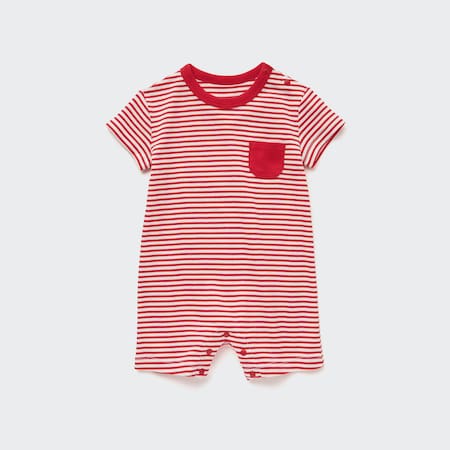 Newborn Striped Short Sleeved One Piece Outfit