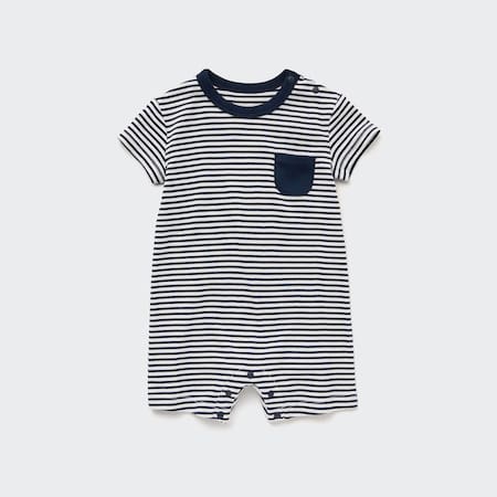 Newborn Striped Short Sleeved One Piece Outfit