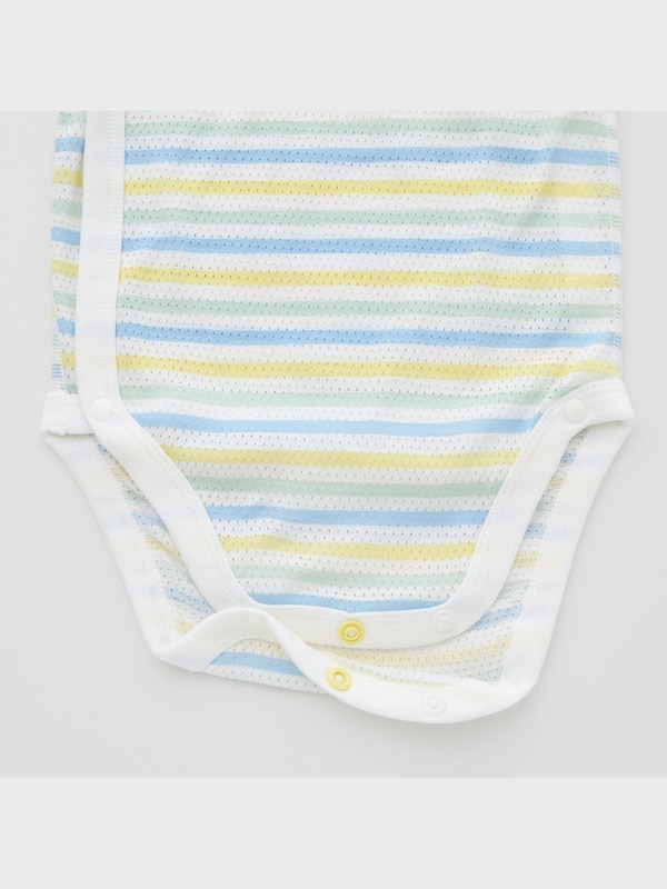 Cotton Mesh Inner Bodysuit | Striped | Open Front
