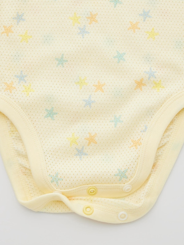 Cotton Mesh Sleeveless Printed Inner Bodysuit